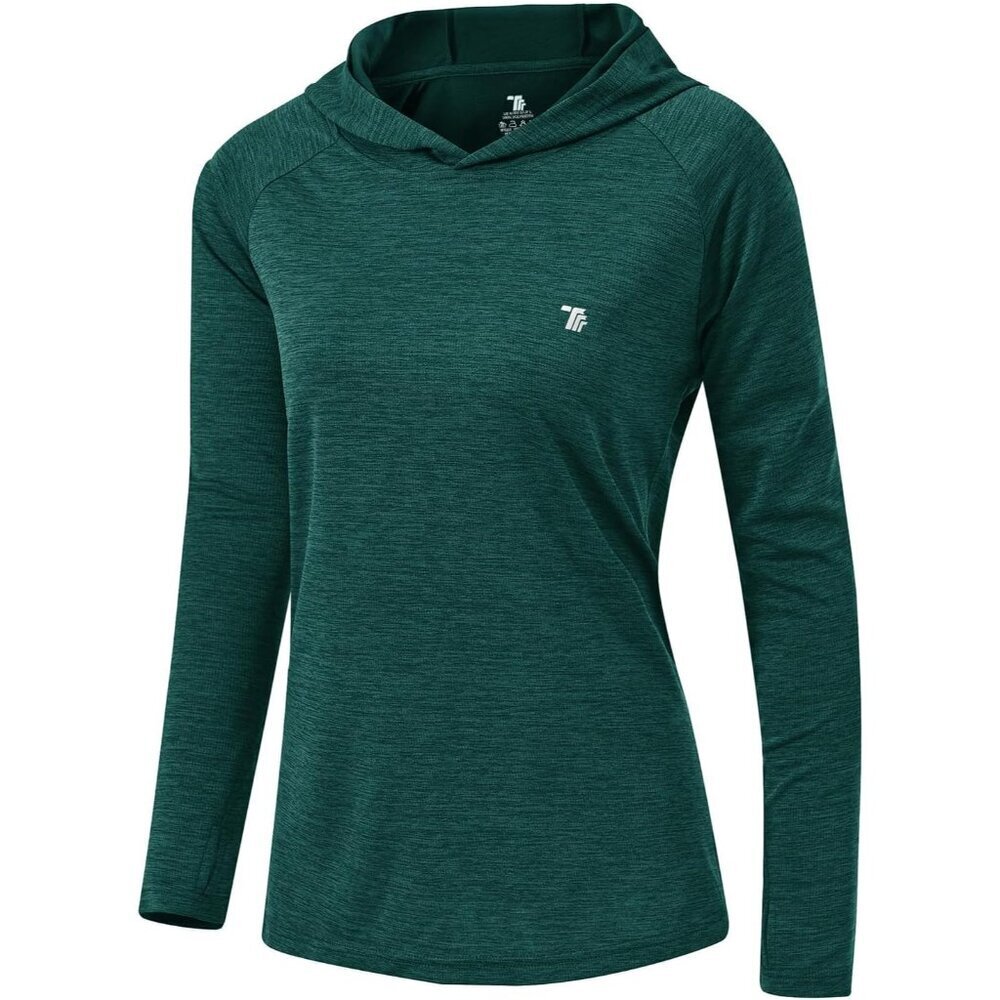 Womens UPF 50+ Sun Protection Hoodie Long Sleeve Lightweight Hiking Outdoor